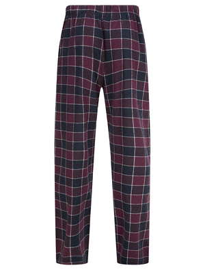 Tayos Brushed Flannel Checked Lounge Pants in Potent Purple - triatloandratx