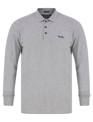 Cosenza Long Sleeve Polo Shirt in Light Grey Marl - triatloandratx