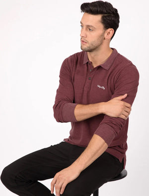Cosenza Long Sleeve Polo Shirt in Vineyard Marl - triatloandratx