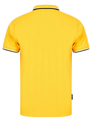 Trundle Cotton Pique Polo Shirt with Tipping in Golden Rod - Kensington Eastside