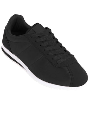 Mens Hurley Quilted Lace Up Fashion Trainers in Black