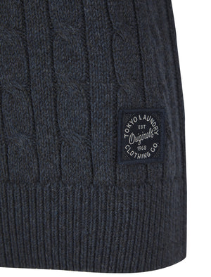 Boys Guinee Chunky Cable Knitted Jumper in Navy Twist - triatloandratx Kids