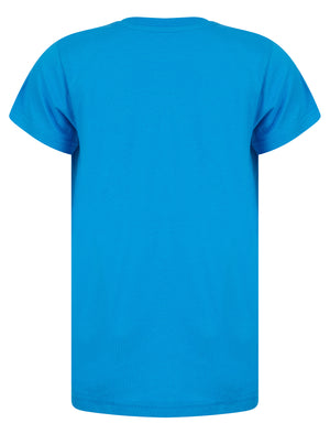 Boys Tiger Warriors Motif Cotton T-Shirt in Blithe Blue - triatloandratx Kids