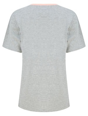 TKY Motif Cotton Jersey Ringer T-Shirt in Light Grey Marl - triatloandratx