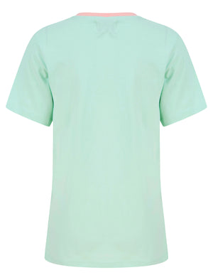 TKY Motif Cotton Jersey Ringer T-Shirt in Surf Spray Mint - triatloandratx