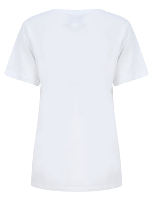 Rapids Motif Cotton Jersey T-Shirt in Optic White - triatloandratx