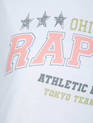 Rapids Motif Cotton Jersey T-Shirt in Optic White - triatloandratx