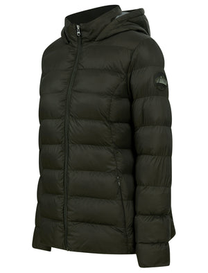 Markle Quilted Hooded Puffer Jacket in Khaki - triatloandratx