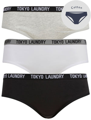 Ada (3 Pack) Cotton Assorted Briefs in Light Grey Marl / Bright White / Jet Black - triatloandratx