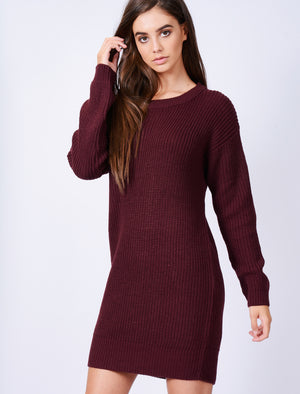 maroon jumper dress