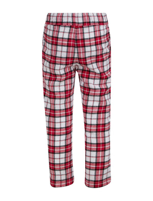 Girl's Rudolph 2pc Lounge Set in Red / Red White Check - Merry Christmas Kids (4-12yrs)