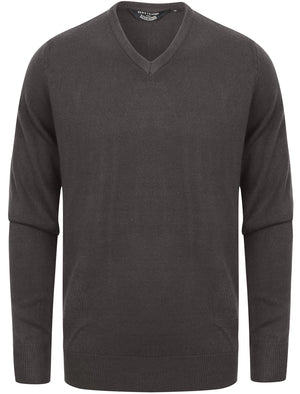 Kasso Soft V Neck Jumper In Ebony Grey - Kensington Eastside