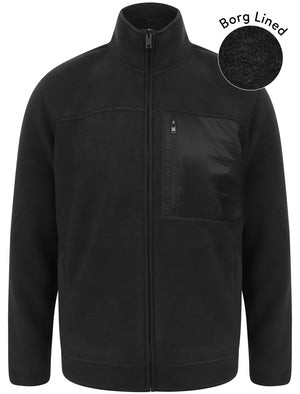 Lockport Borg Lined Bonded Fleece with Chest Pocket In Jet Black - Kensington Eastside