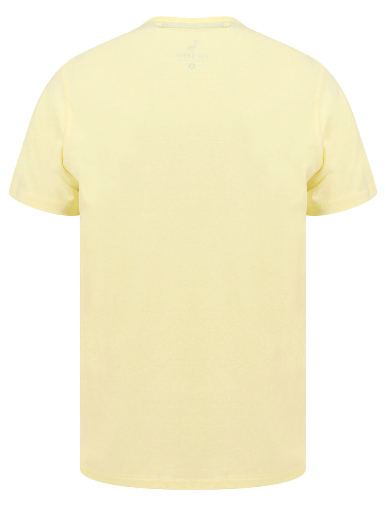 Hawaii Motif Cotton Jersey T-Shirt in Pastel Yellow - South Shore ...