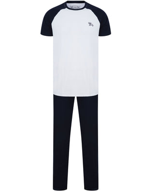 Advance 2pc Cotton Lounge Set in Optic White / Sky Captain Navy - triatloandratx