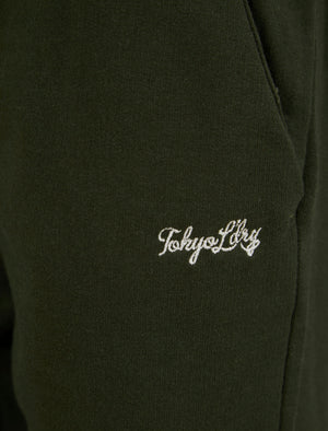 Boy's Pillar (2 Pack) Cotton Rich Cuffed Joggers Set in Black / Duffle Bag Green - triatloandratx Kids (5-13yrs)