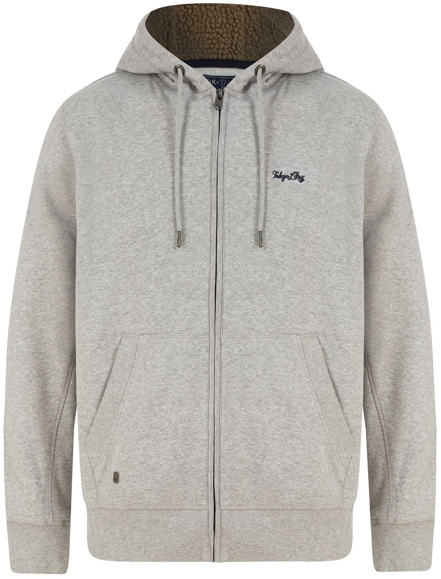 Hoodies / Sweatshirts Descent Basic Zip Through Fleece Hoodie With Borg Lined Hood In Light Grey Marl / S - Tokyo Laundry