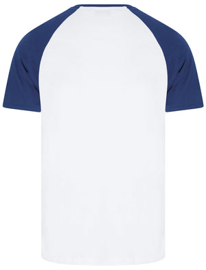 Dunswell (3 Pack) Raglan Sleeve Cotton Jersey Basic T-Shirt Set In Red / Blue / Grey Marl - triatloandratx
