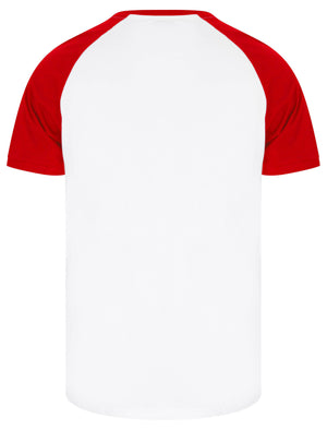 Dunswell (3 Pack) Raglan Sleeve Cotton Jersey Basic T-Shirt Set In Red / Blue / Grey Marl - triatloandratx