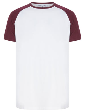 Dunswell (3 Pack) Raglan Sleeve Cotton Jersey Basic T-Shirt Set In Wine / Navy / Grey Marl - triatloandratx