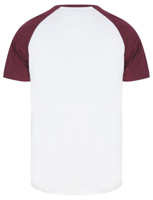 Dunswell (3 Pack) Raglan Sleeve Cotton Jersey Basic T-Shirt Set In Wine / Navy / Grey Marl - triatloandratx