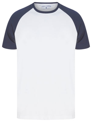 Dunswell (3 Pack) Raglan Sleeve Cotton Jersey Basic T-Shirt Set In Wine / Navy / Grey Marl - triatloandratx