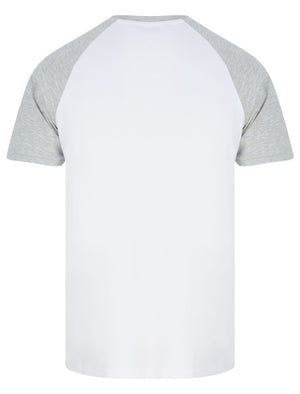 Dunswell (3 Pack) Raglan Sleeve Cotton Jersey Basic T-Shirt Set In Wine / Navy / Grey Marl - triatloandratx