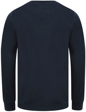 Hackensack Cotton Jersey Slub Long Sleeve Top In Sky Captain Navy - triatloandratx