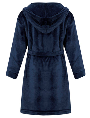 Boy's Anders Soft Fleece Dressing Gown with Tie Belt in Blue - triatloandratx Kids (5-13yrs)