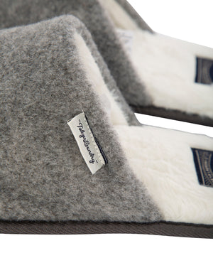 Knightly Mule Slippers with Faux Fur Lining in Grey - triatloandratx