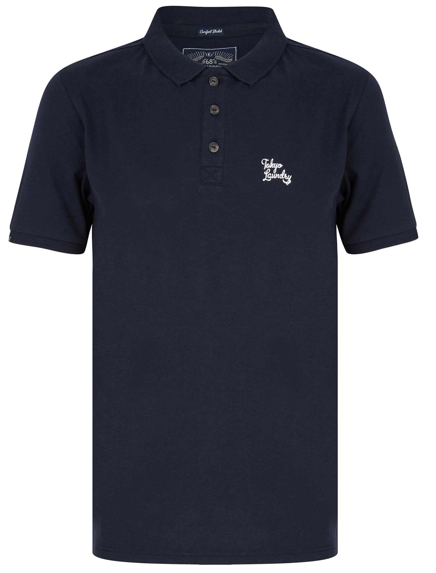 polo shirts marahau 2 signature cotton pique polo shirt in sky captain navy / s - tokyo laundry