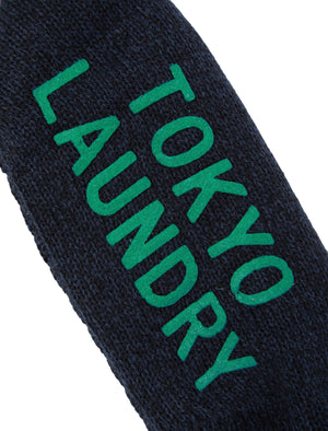Scoresby Borg Lined Chunky Cable Knit Slipper Socks in Shady Glade Green - triatloandratx