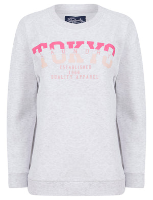 Shardae Motif Cotton Blend Fleece Sweatshirt in Ice Grey Marl -  triatloandratx