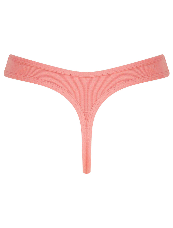 Willow (5 Pack) Ribbed Cotton Assorted Thongs in Peach Puree / Cradle ...
