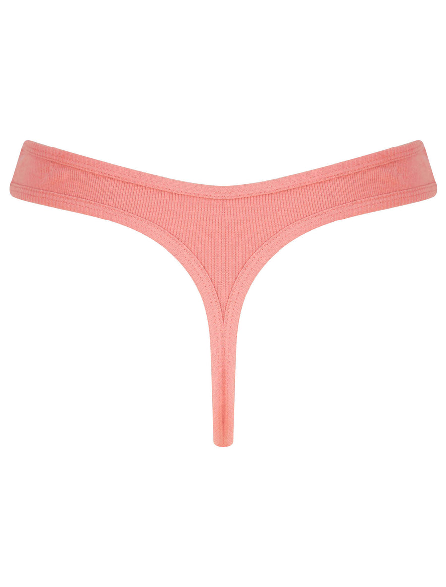 Willow (5 Pack) Ribbed Cotton Assorted Thongs in Peach Puree / Cradle ...