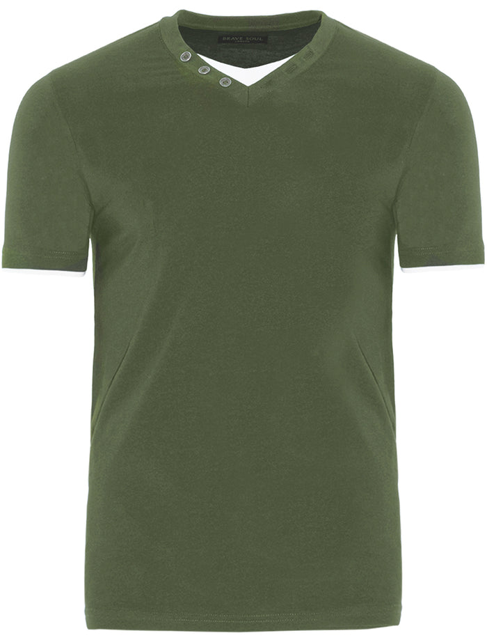 FableC Mock Insert Short Sleeve T-Shirt in Khaki – Tokyo Laundry