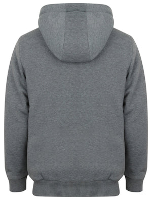 Omega Zip Through Hoodie With Borg Lining In Mid Grey Marl - Dissident