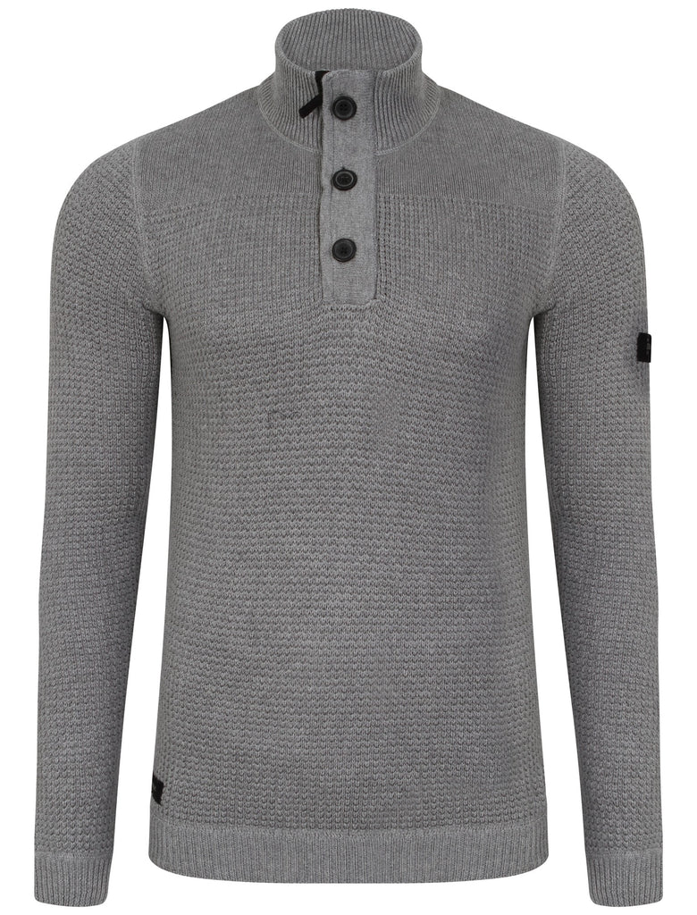 Bruner Cable Knit Pullover Jumper in Mid Grey Marl - Dissident – Tokyo ...