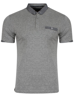 Sewell Gingham Polo Shirt in Grey - Dissident