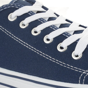 Men's canvas lace up sneakers in blue 