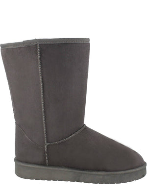 fur lined grey boots