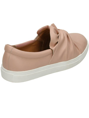 Casula Twist Vamp Slip On Plimsolls in Nude