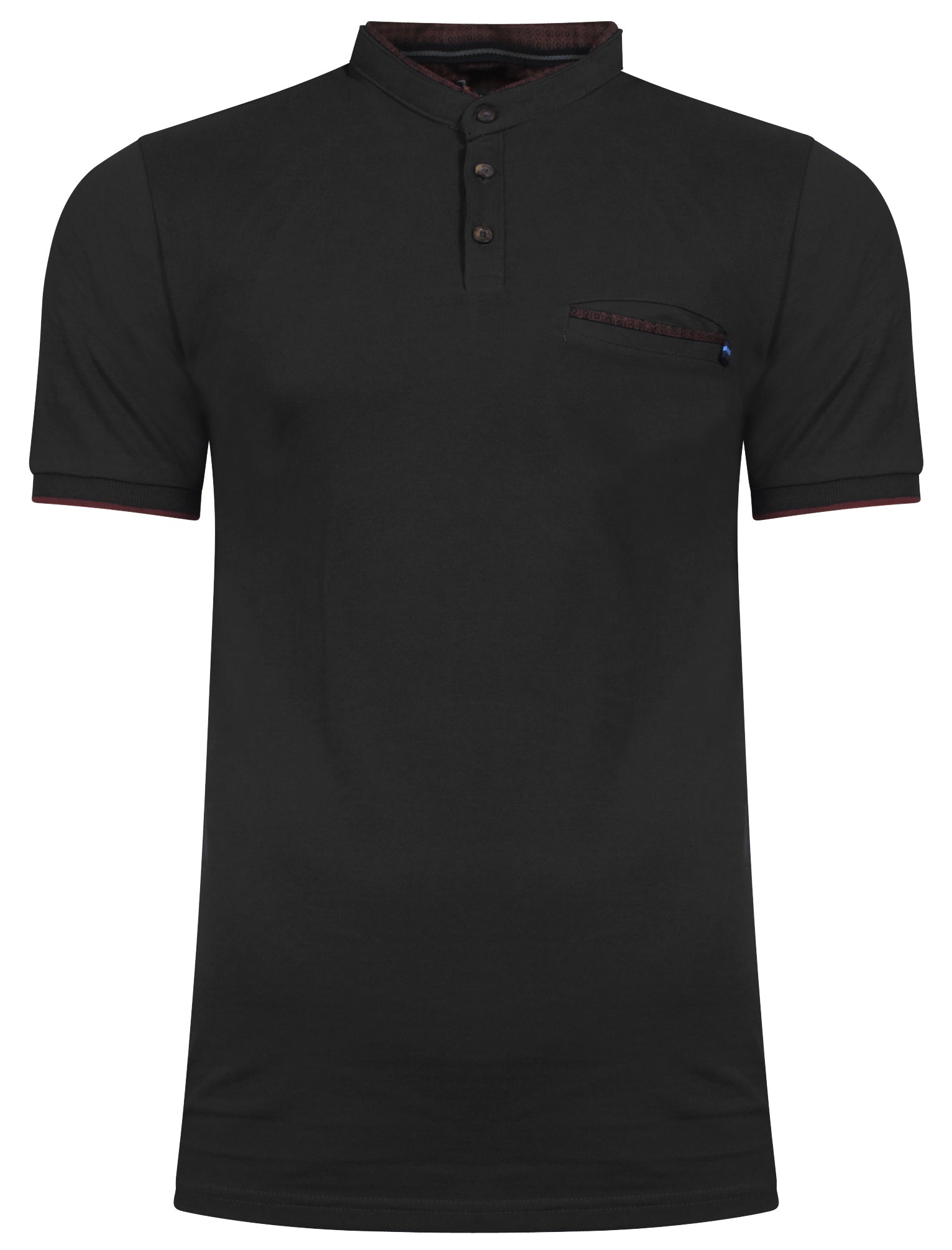 Polo Shirts Erindale Granddad Collar Cotton Piqué Top In Black - Le Shark / S - Tokyo Laundry