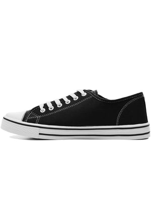 black canvas trainers womens