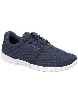 navy mesh trainers