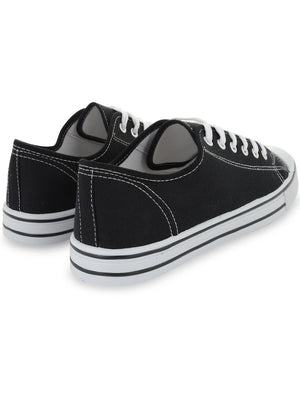 mens black canvas trainers