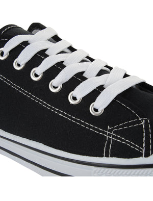 canvas lace up trainers