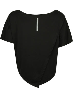 Ellie Crossover Back Cropped Sports Top in Black - triatloandratx Active