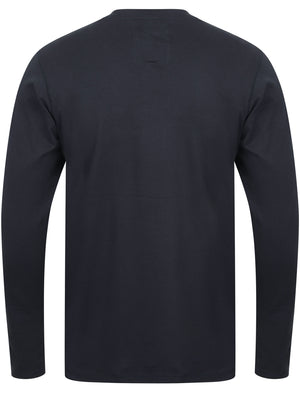 Edison Cotton Jersey Long Sleeve Top In Dark Navy - triatloandratx