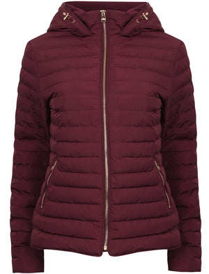 burgundy puffer coat